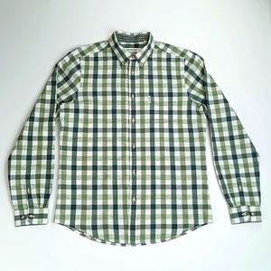 Ben Sherman Men's M Military Green/White Button Down Shirt